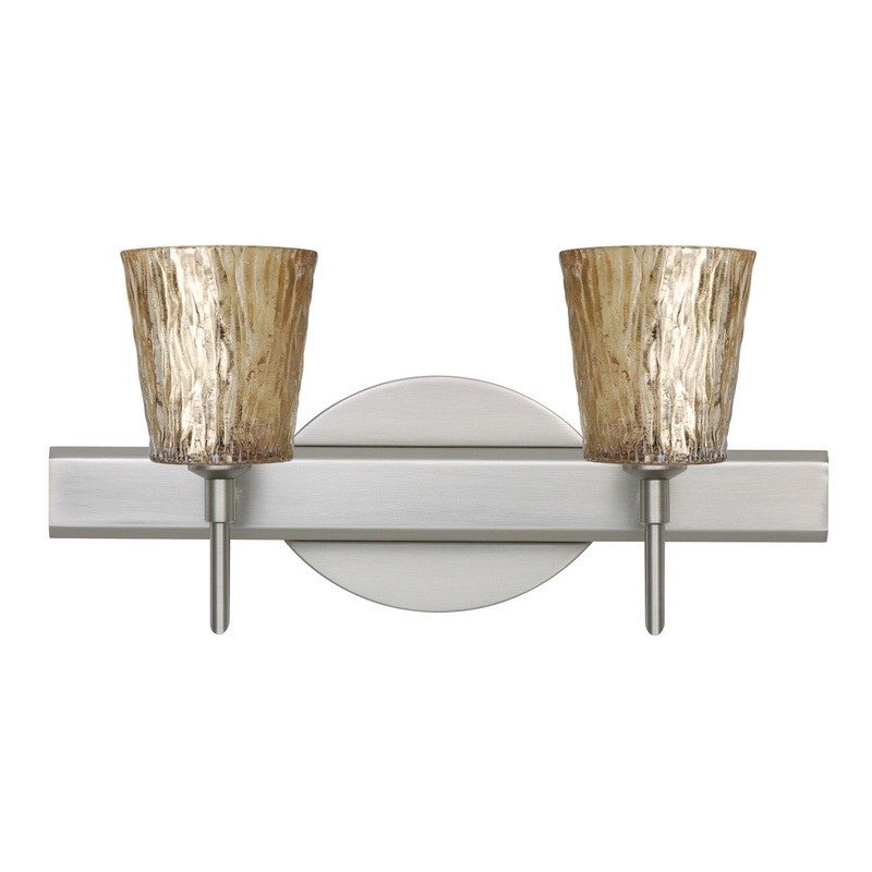 Besa 2SW-5125GF-SN Nico Two Light Wall Sconce Satin Nickel