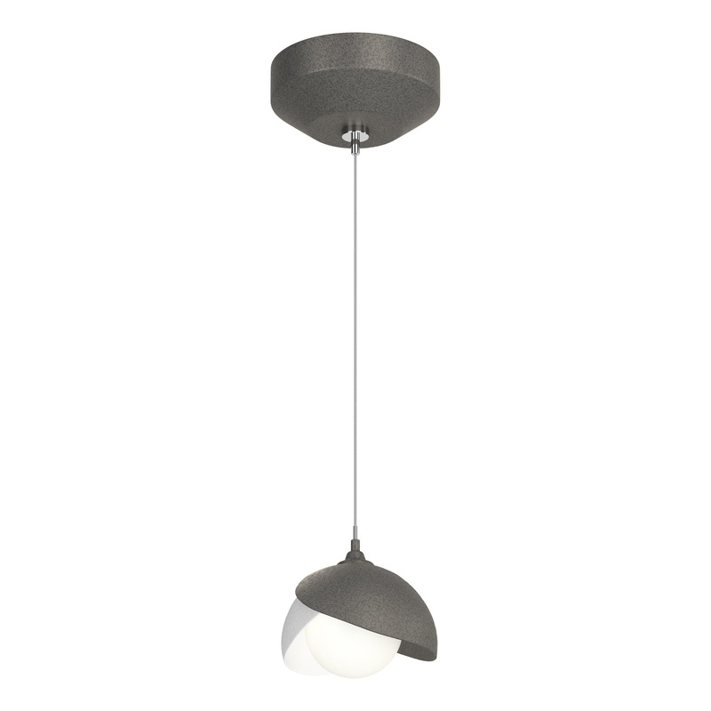Brooklyn Double Shade Low Voltage Mini Pendant Natural Iron White