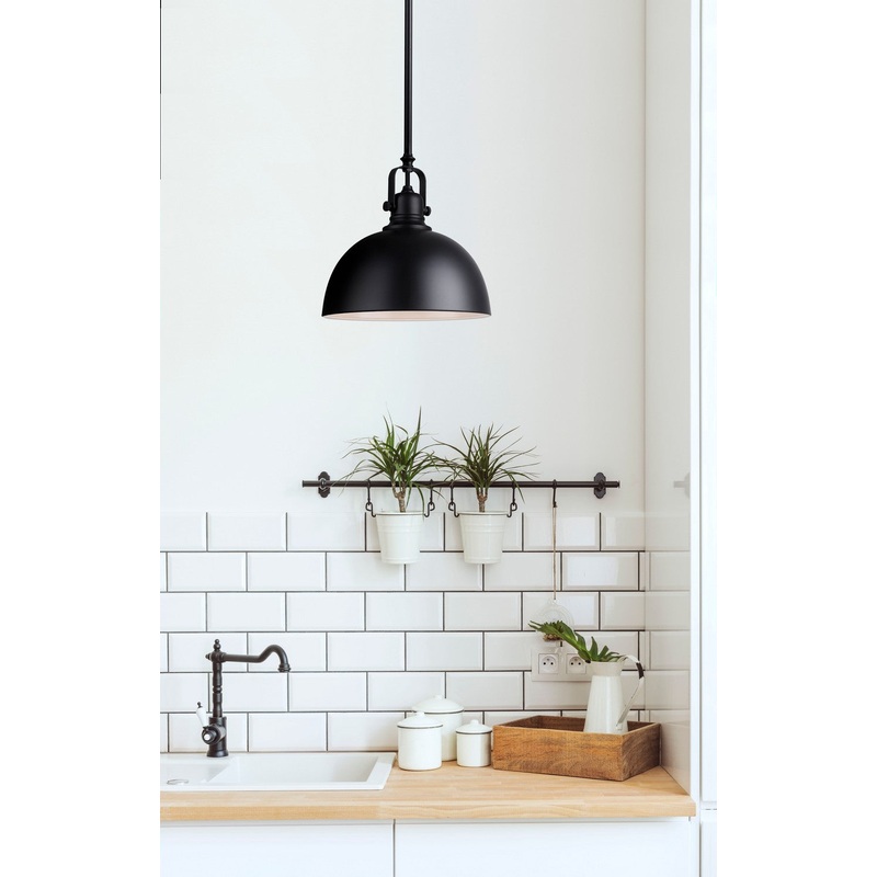 Canarm IPL222B01BK Polo One Light Pendant Black