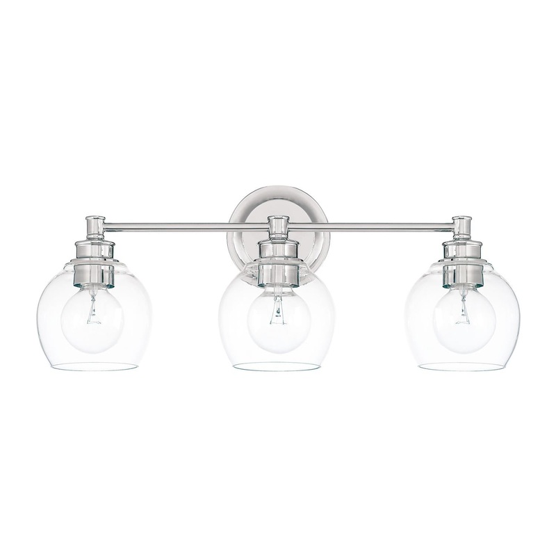 Capital Lighting 121131PN-426 Mid Century 3 Light Vanity Polished Nickel