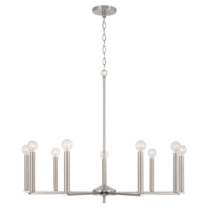 Capital Lighting 448691BN Portman 9 Light Chandelier Brushed Nickel