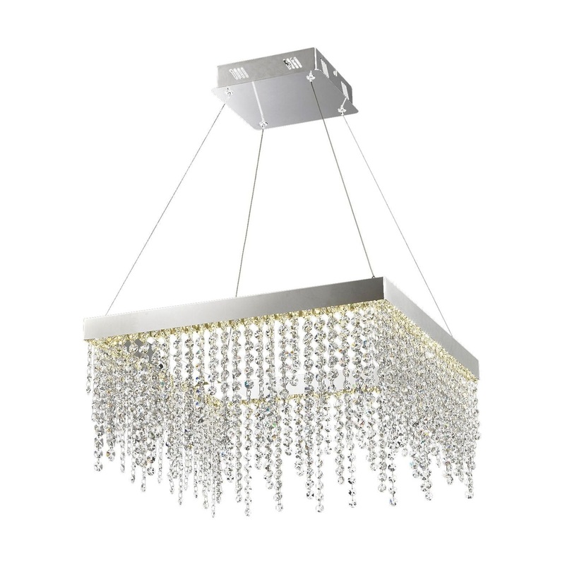 Chrome Geometric Crystal Pendant Chrome