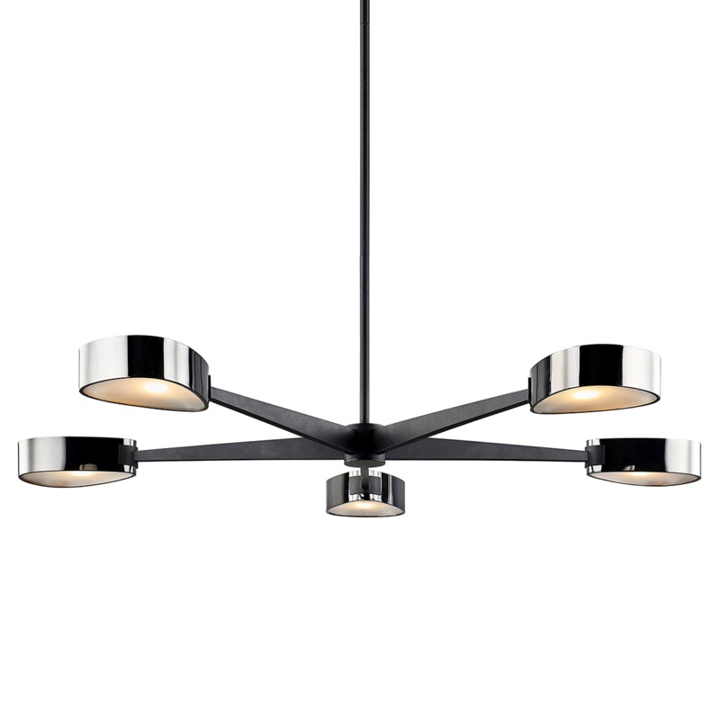 Five Light Chandelier from the Allisio Collection in Carbide Black And Black Chrome Finish by Troy Lighting