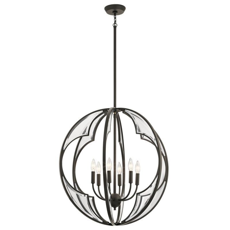 Kichler 43097OZ Six Light Chandelier, Olde Bronze