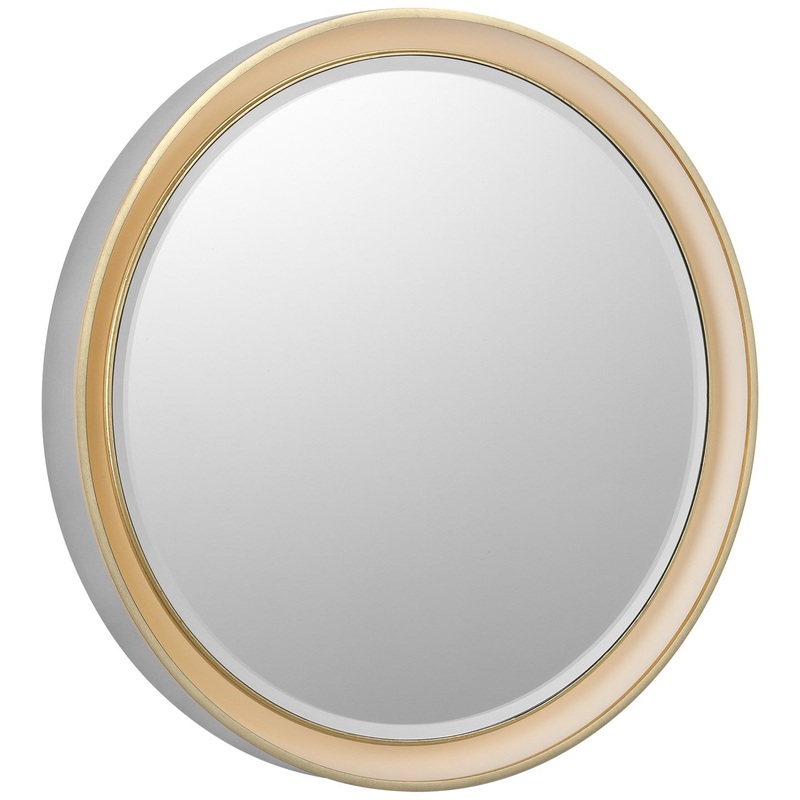 LED Mirror from the Tricia Collection in Polished Nickel and Gild Finish by Visual Comfort Signature