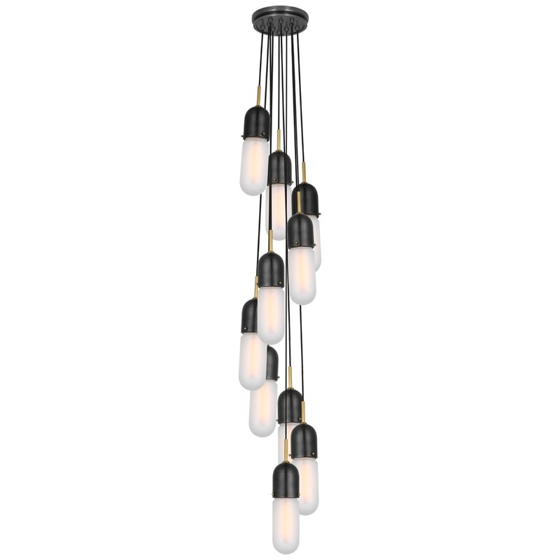 LED Pendant from the Junio Collection in Bronze and Brass Finish by Visual Comfort Signature