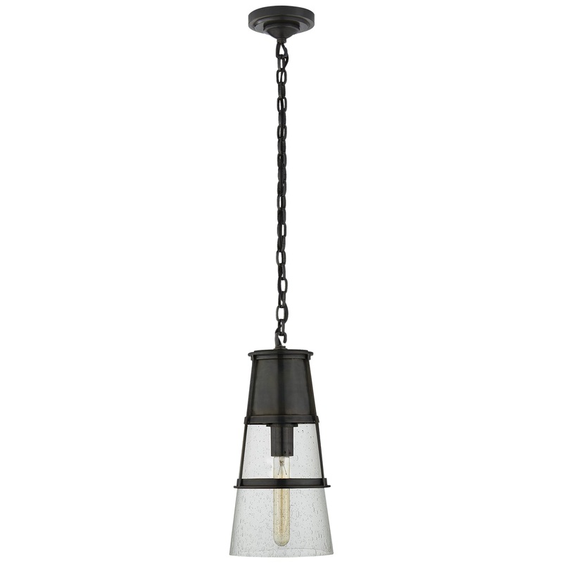One Light Pendant from the Robinson Collection in Bronze Finish by Visual Comfort Signature