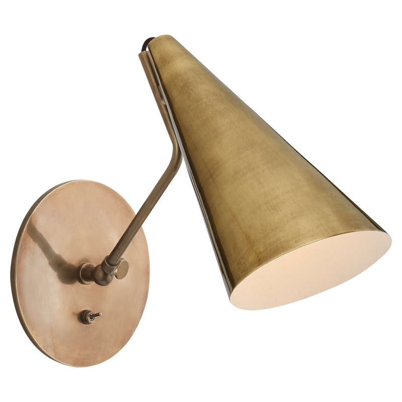 One Light Wall Sconce from the Clemente Collection in Hand-Rubbed Antique Brass Finish by Visual Comfort Signature