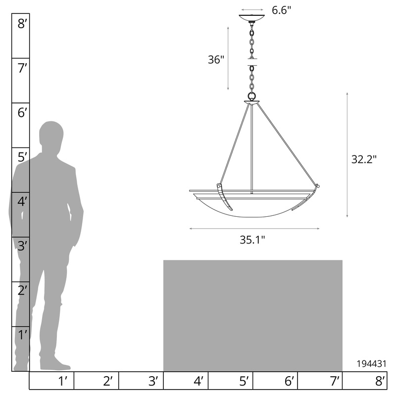 Presidio Tryne Large Scale Pendant White Sand Glass (SS)