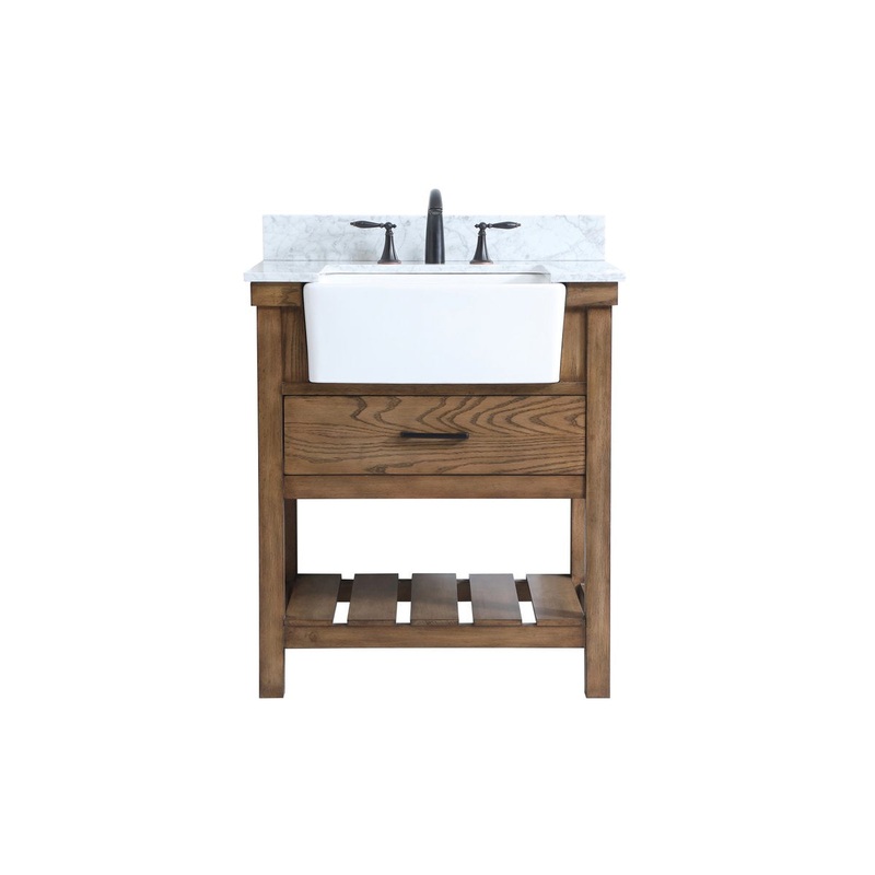 Single Bathroom Vanity from the Clement Collection in Driftwood Finish by Elegant Lighting