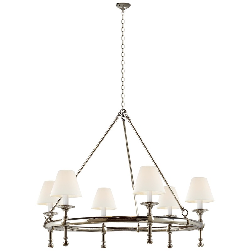 Six Light Chandelier from the Classic Collection in Polished Nickel Finish by Visual Comfort Signature