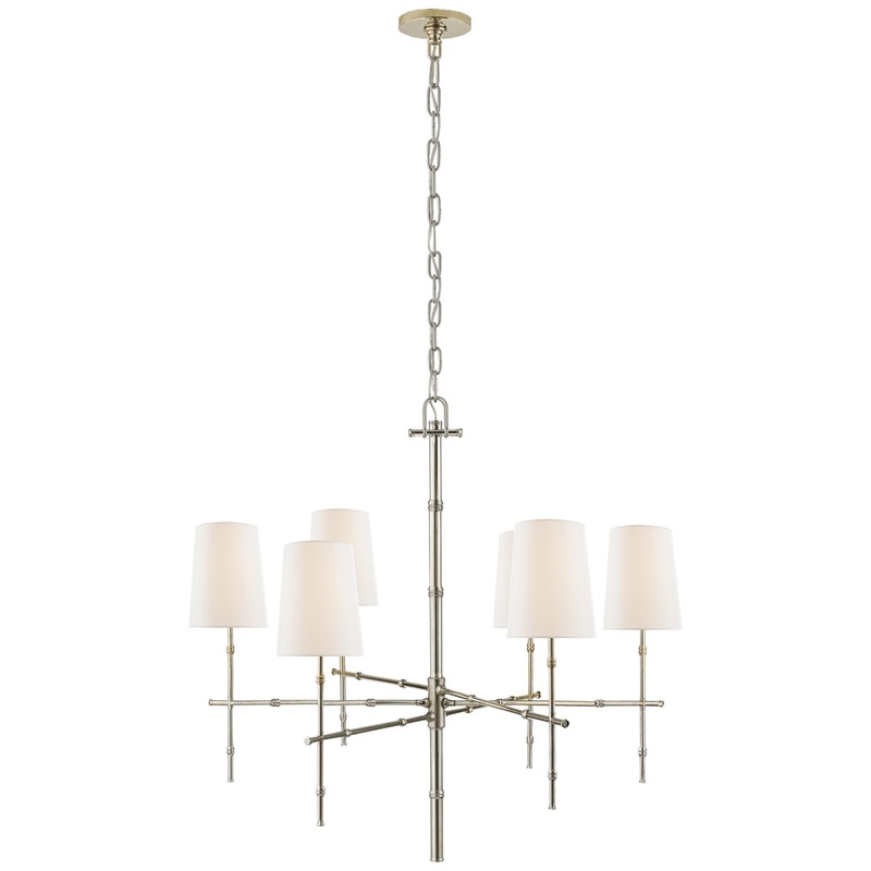 Six Light Chandelier from the Grenol Collection in Polished Nickel Finish by Visual Comfort Signature