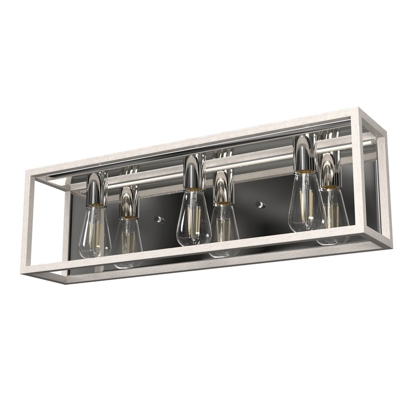 Three Light Vanity from the Squire Manor Collection in Distressed White Finish by Hunter