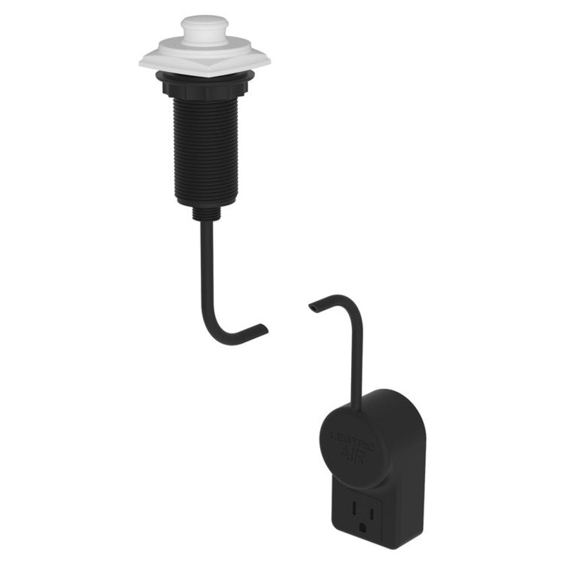 Air Activation Switch Zemora Disposer with Power Adapter Matte White Brass