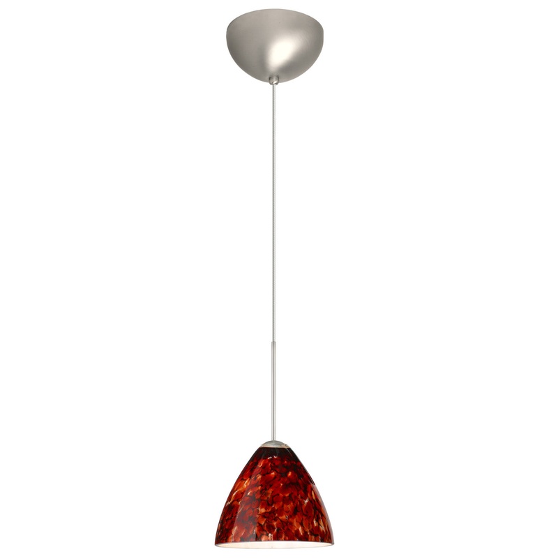 Besa 1XC-177941-LED-SN Mia One Light Pendant Satin Nickel (Discontinued)