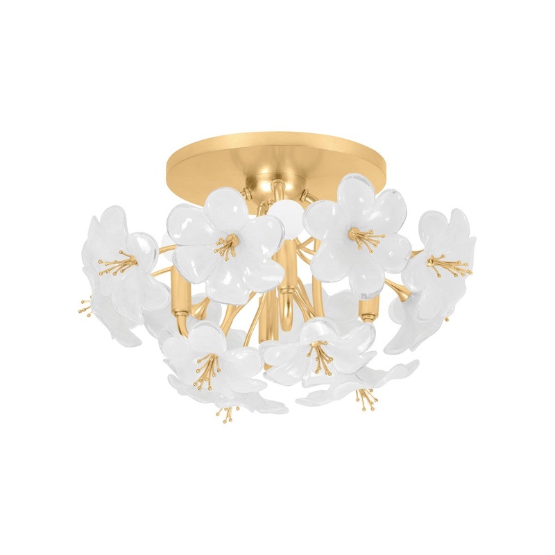 Corbett Lighting 367-04-GL Hygea Four Light Flush Mount Gold Leaf