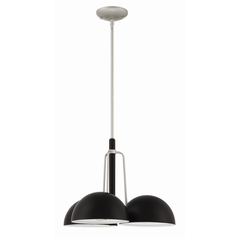 Craftmade 57223-MNSA Kahn Three Light Outdoor Chandelier Midnight/Satin Aluminum