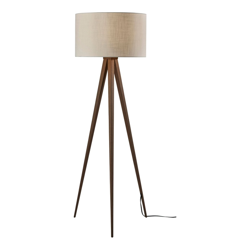 Director Floor Lamp Metal with Rosewood Veneer