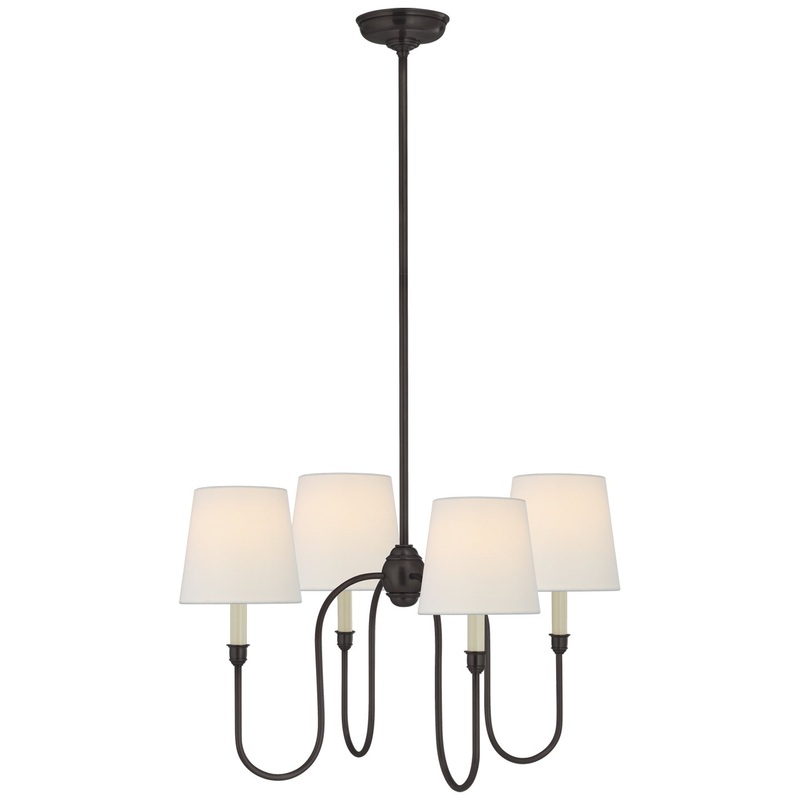 Four Light Chandelier from the Vendome Collection in Bronze Finish by Visual Comfort Signature