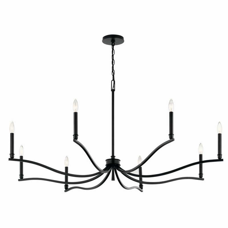Kichler 52697BK Eight Light Chandelier, Black