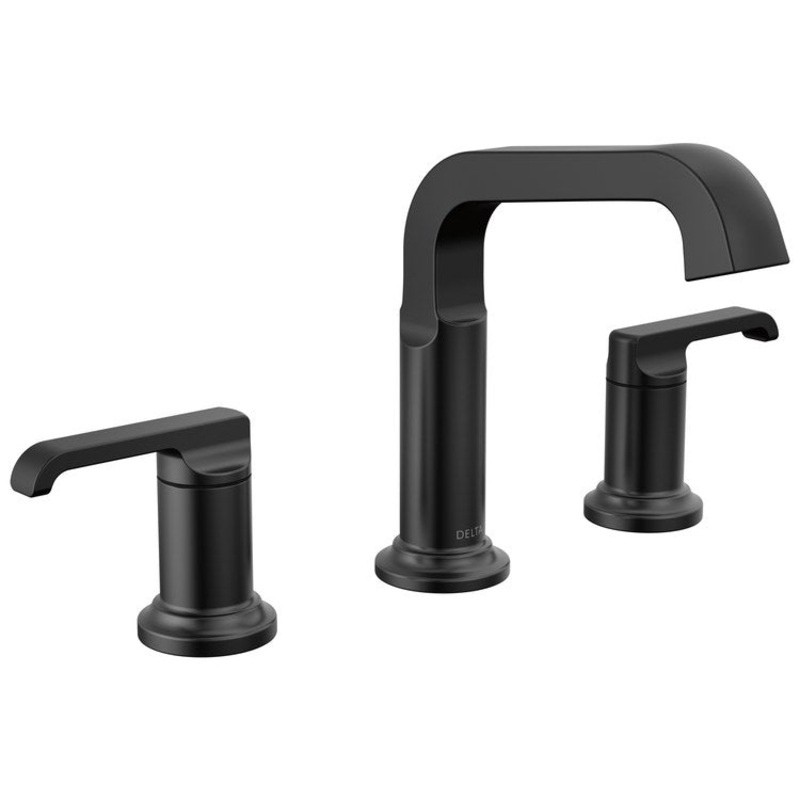 Lavatory Faucet Tetra Widespread 4-16 Inch Spread 2 Lever ADA WaterSense Matte Black 1.2 Gallons per Minute 5-3/4 Inch
