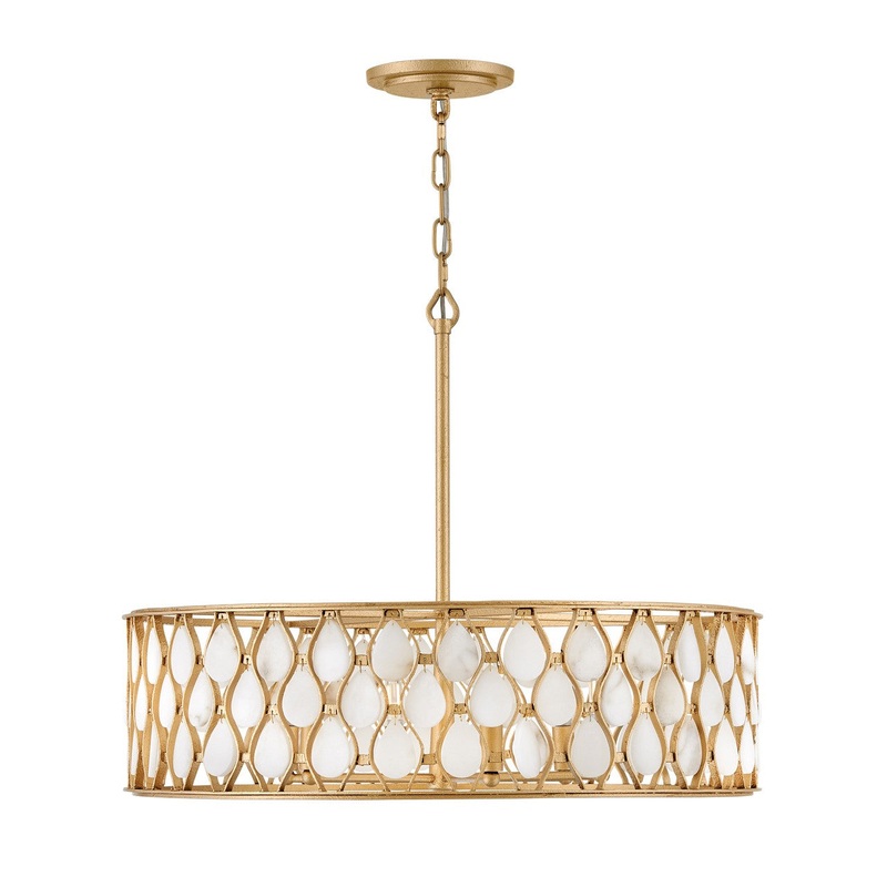 LED Chandelier from the Estie Collection in Piastra Gold Finish by Fredrick Ramond