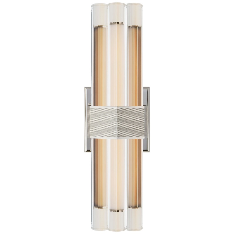 LED Wall Sconce from the Fascio Collection in Polished Nickel Finish by Visual Comfort Signature