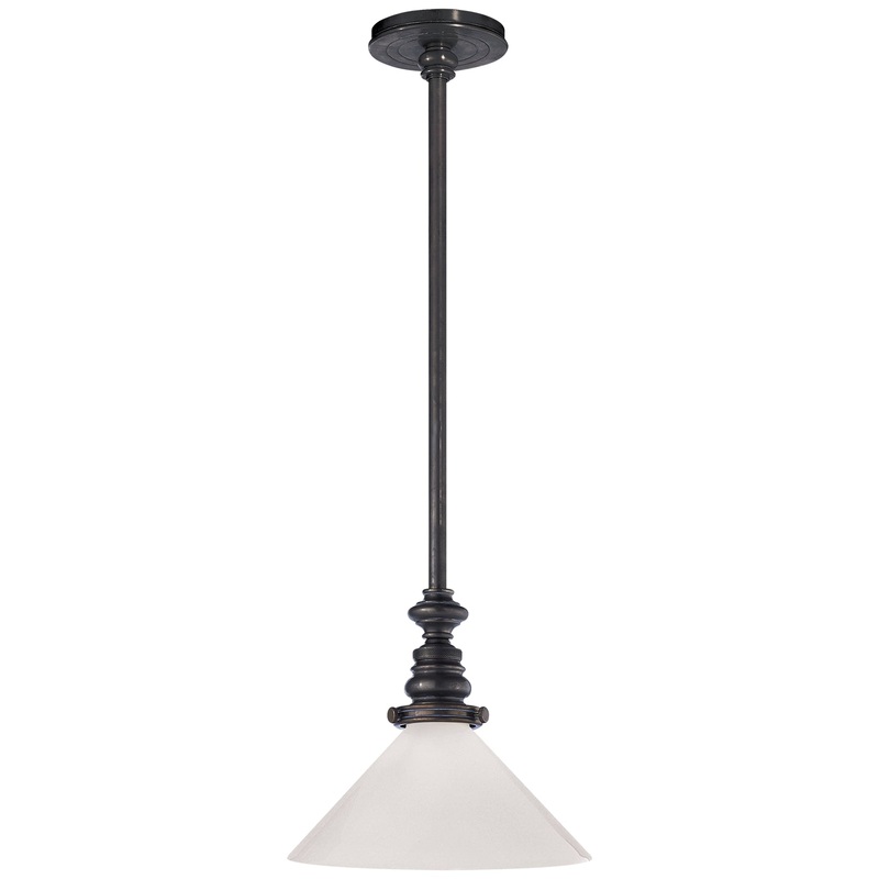 One Light Pendant from the Boston Collection in Bronze Finish by Visual Comfort Signature