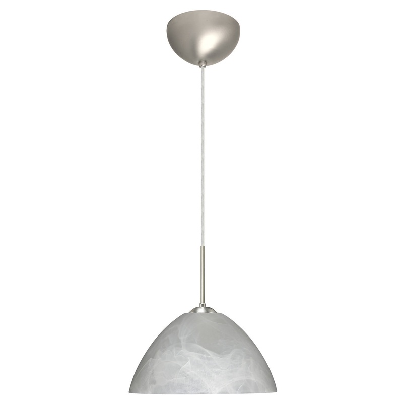 One Light Pendant from the Tessa Collection in Satin Nickel Finish by Besa