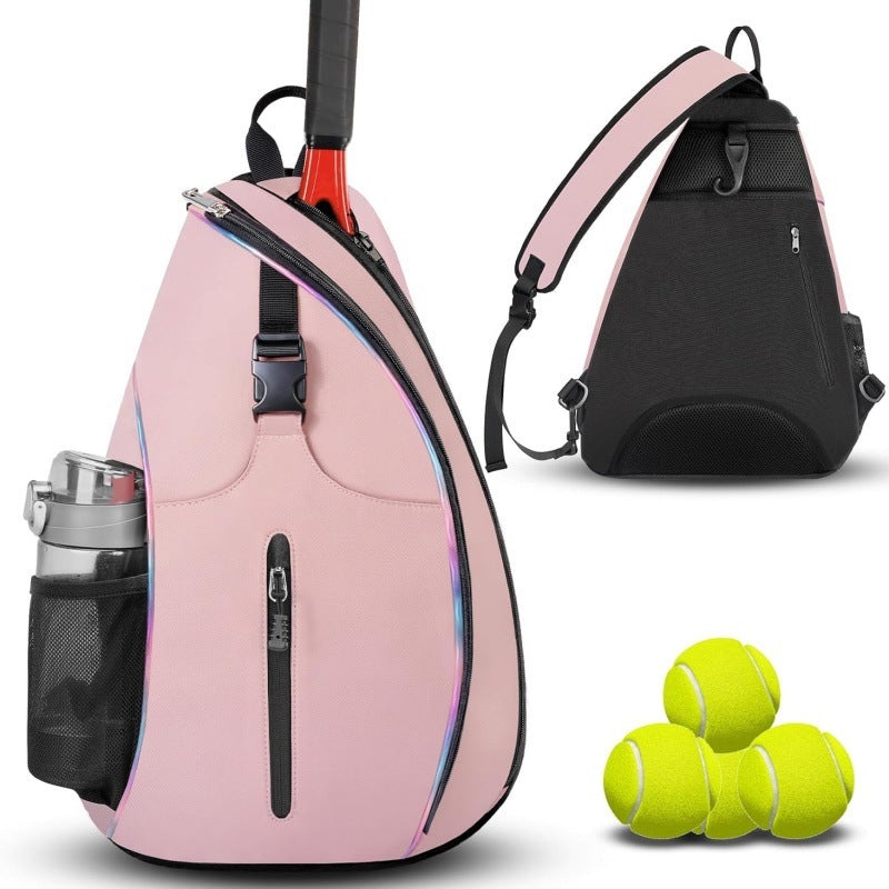 Pink Badminton Tennis Backpack – Multi-Racket Sports Bag with Shoulder Strap (Fits 2 Midsize Rackets)