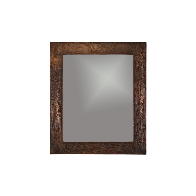 Premier Copper Products MFREC3631 36-Inch Hand Hammered Rectangle Copper Mirror