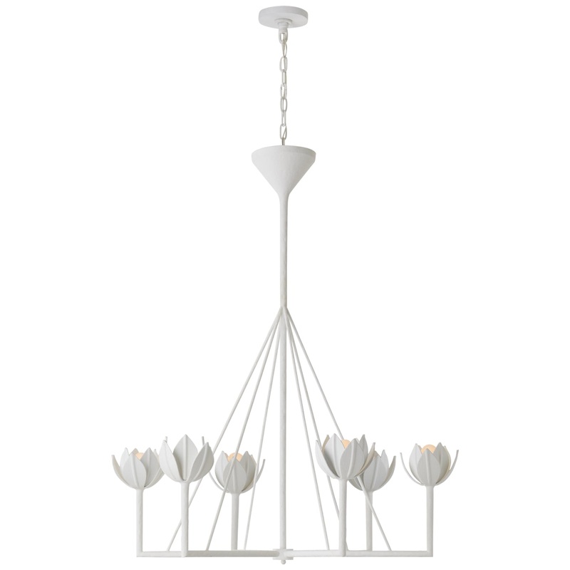 Six Light Chandelier from the Alberto Collection in Plaster White Finish by Visual Comfort Signature