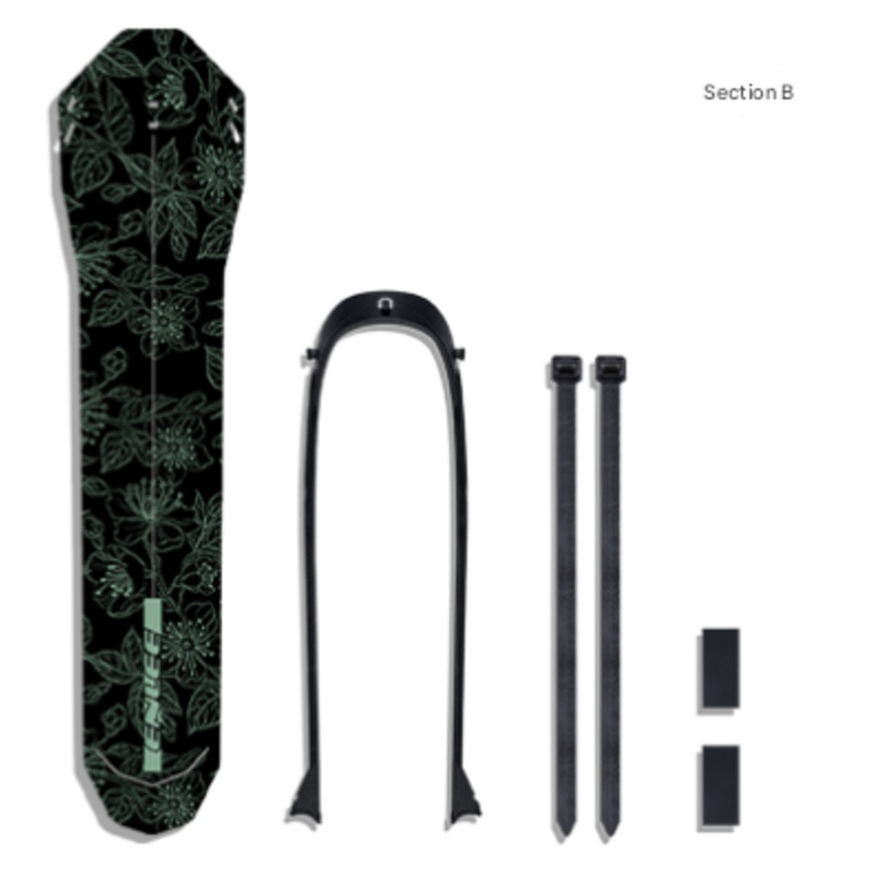 Style B Black and Green Lightweight Bicycle Rear Mudguard – Adjustable PP5 Fender for MTB, Road & Folding Bikes (NOT for V-Brakes)