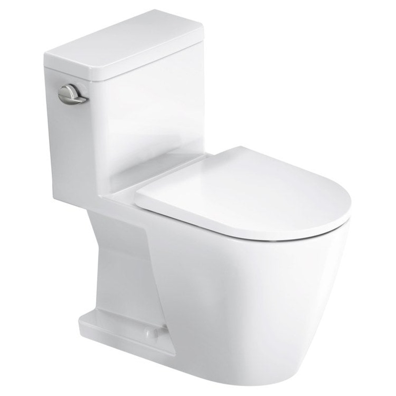 Toilet D-Neo 1PC White Round Front WaterSense/cCPU Listed 1.28 Gallons per Minute Left Hand