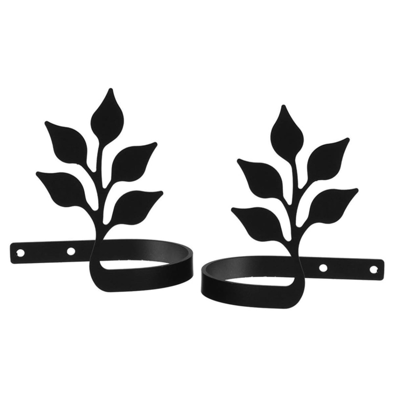 Village Wrought Iron CUR-TB-76 Leaf Curtain Tie Backs (pair)