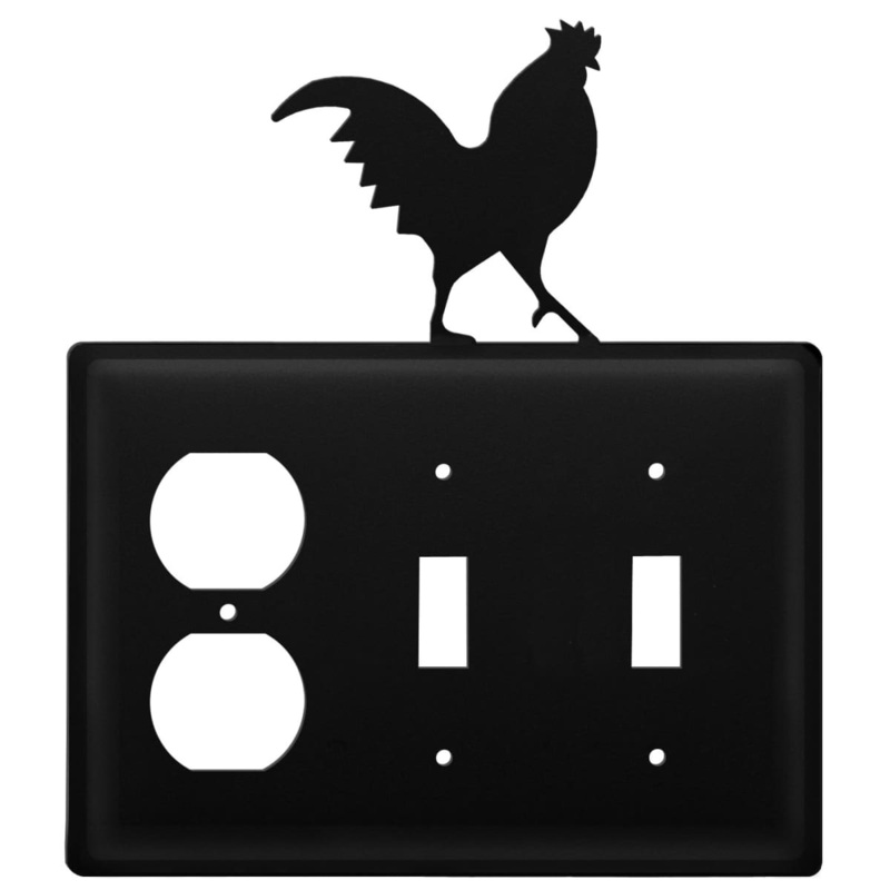 Village Wrought Iron EOSS-1 Triple Rooster Single Outlet and Double Switch Cover CUSTOM Product