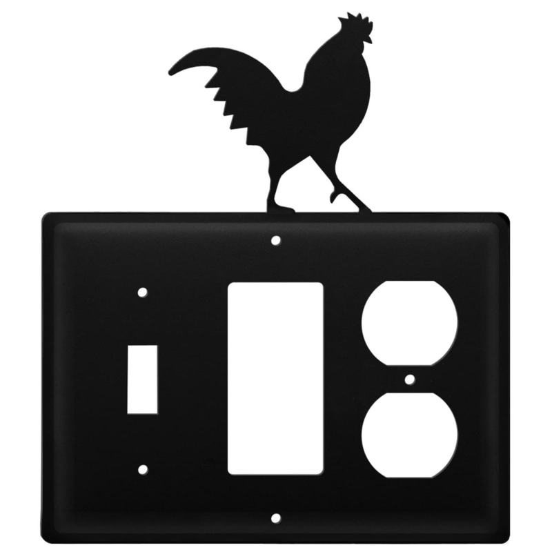 Village Wrought Iron ESGO-1 Triple Rooster Single Switch GFI and Outlet Cover CUSTOM Product