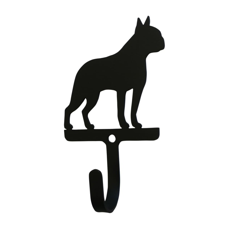 Village Wrought Iron WH-328-S Boston Terrier Wall Hook Small