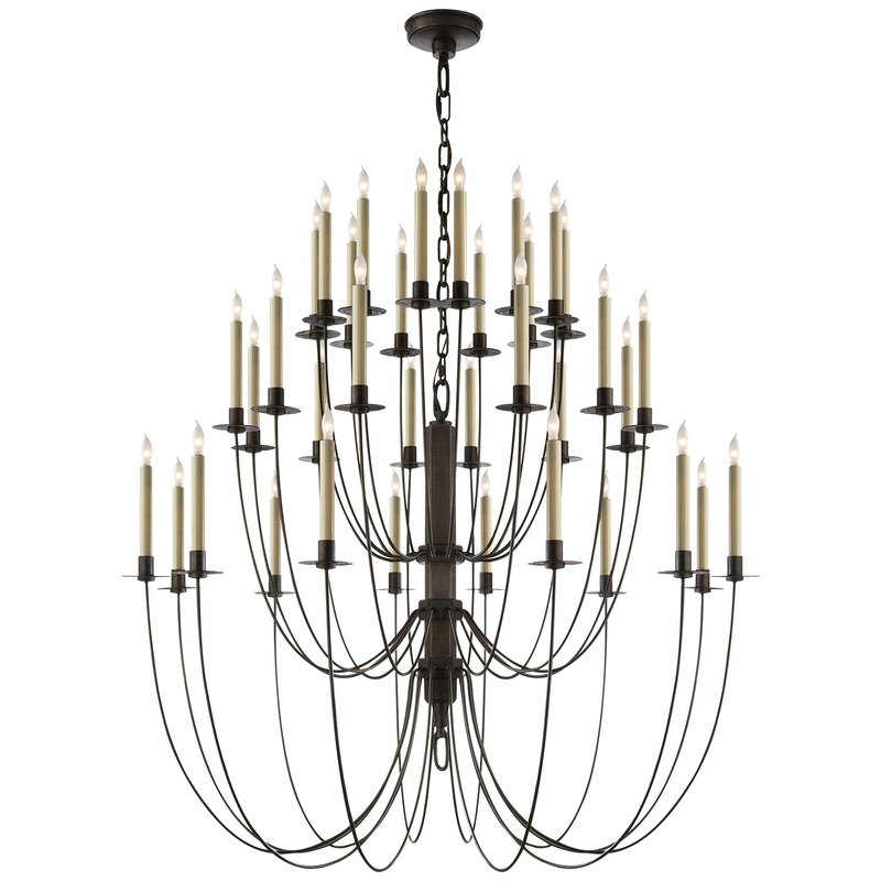 36 Light Chandelier from the Erika Collection in Aged Iron Finish by Visual Comfort Signature