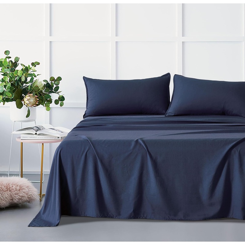 Bamboo Microfibre Sheet Set – Navy – Double