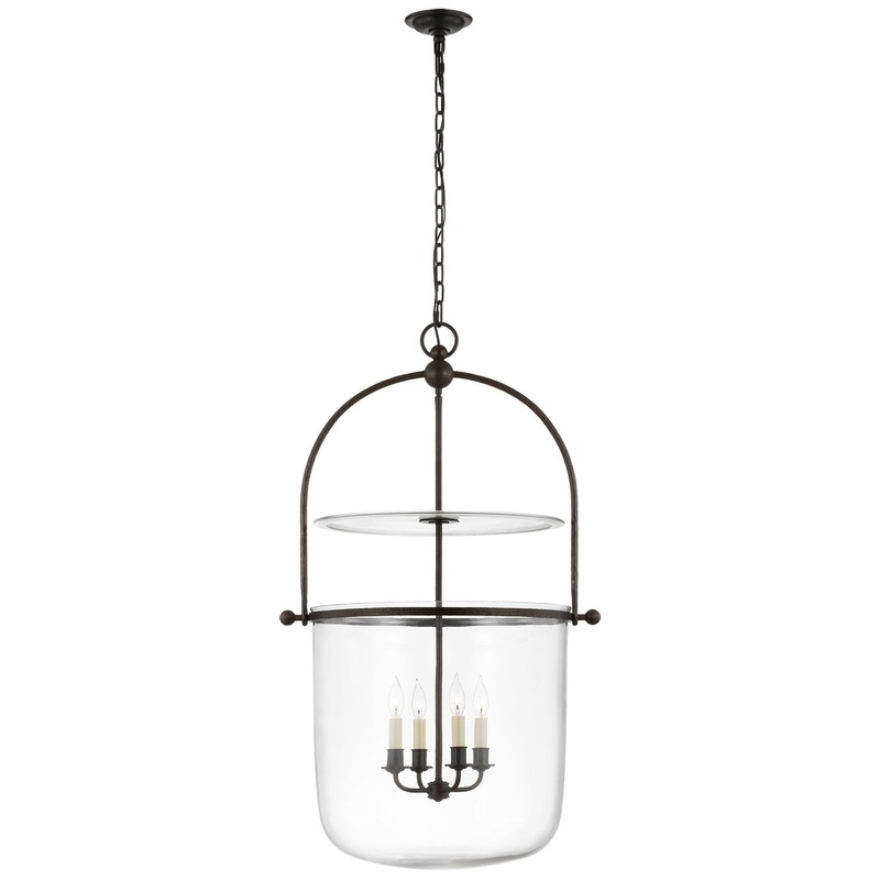 Four Light Lantern from the Lorford Collection in Aged Iron Finish by Visual Comfort Signature