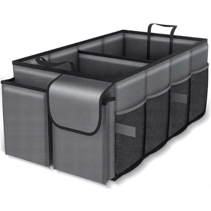 Grey Car Trunk Storage Box – Foldable Organizer