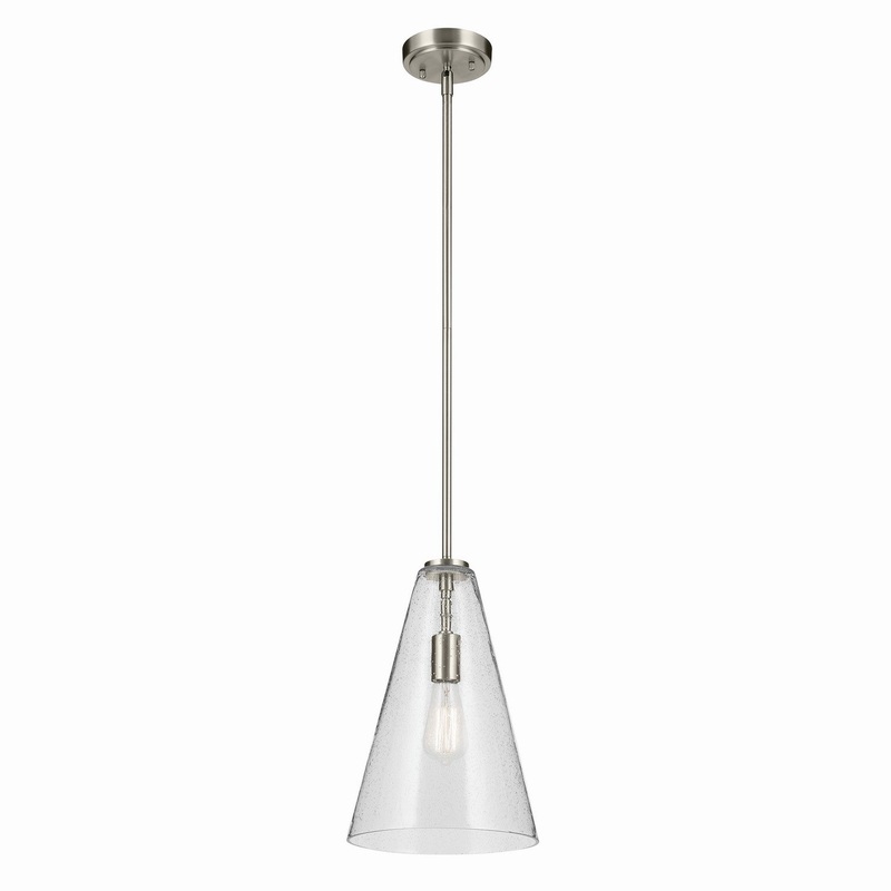 Kichler 42199NICS One Light Pendant, Brushed Nickel
