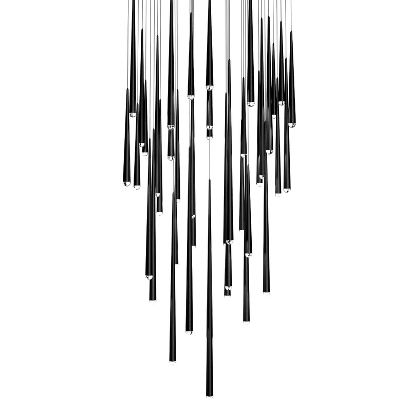 LED Pendant from the Cascade Collection in Black Finish by Modern Forms
