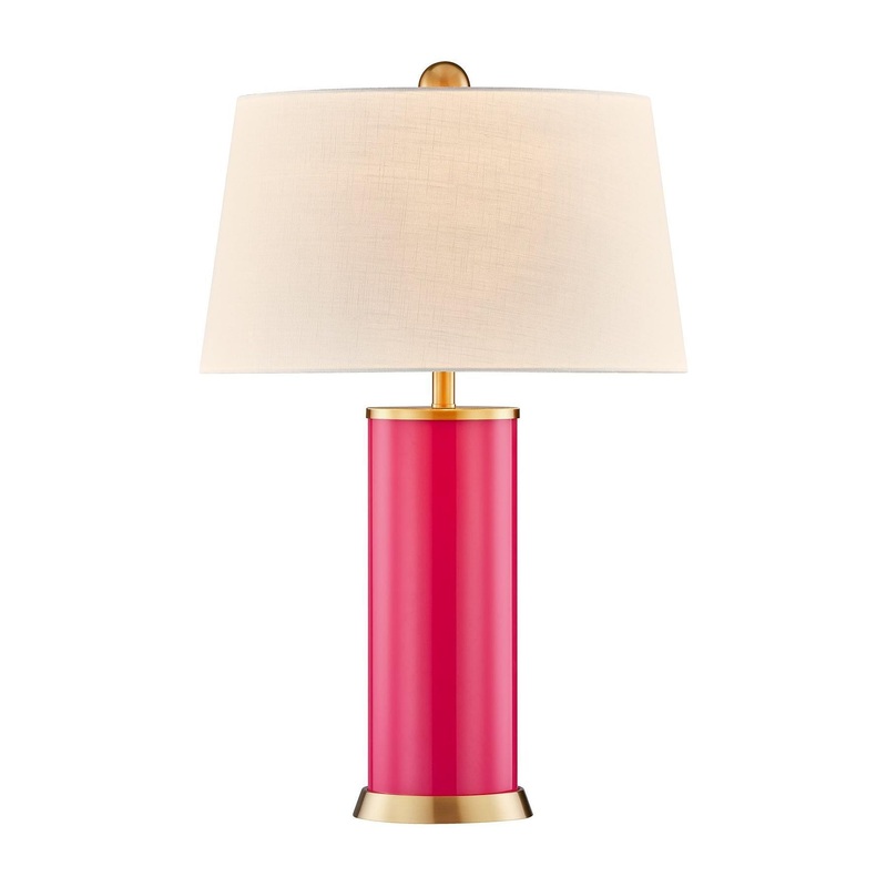 Melissa 1-Light Table Lamp Fuchsia Rose