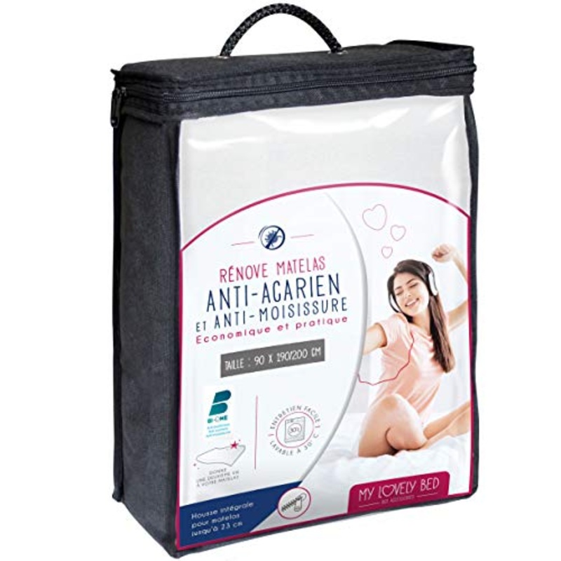 My Lovely Bed – Coprimaterasso Antiacaro – Singolo (90×190/200 cm) – Protezione Materasso Integrale – Chiusura Laterale con Zip – Traspirante – Lavabile
