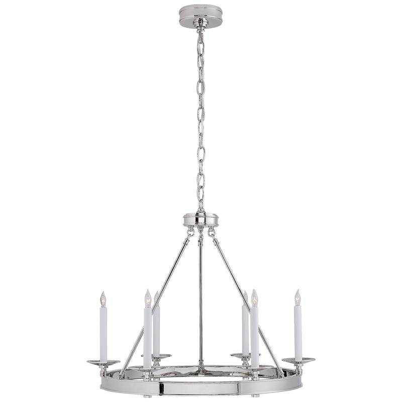 Six Light Chandelier from the Launceton Collection in Polished Nickel Finish by Visual Comfort Signature
