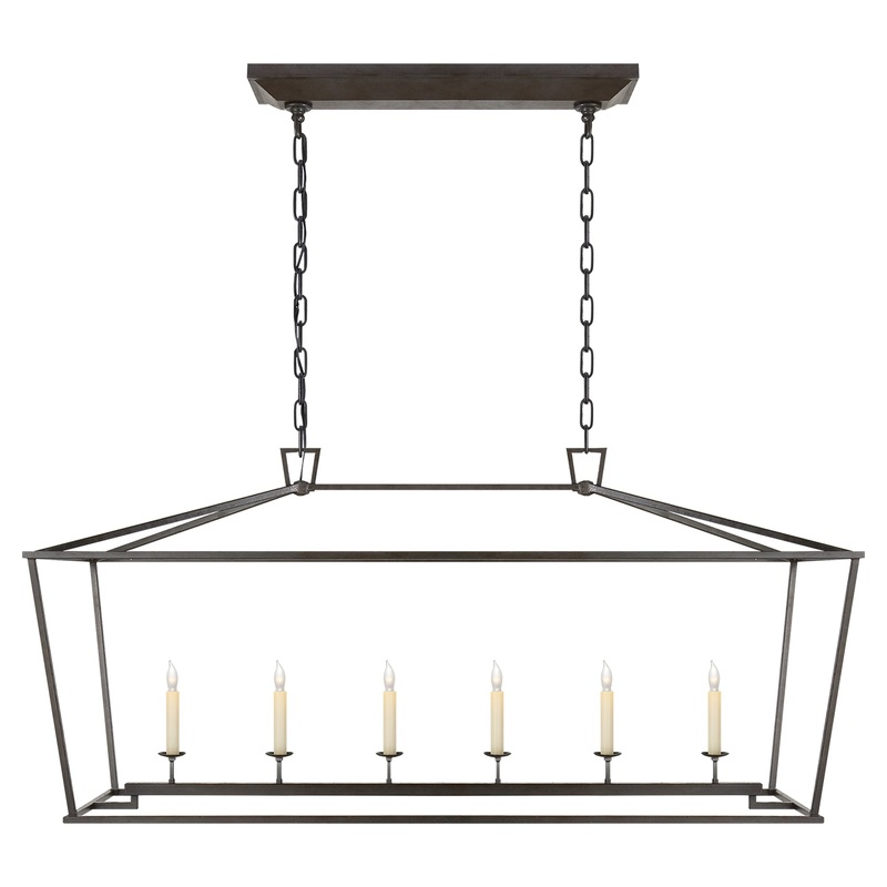 Six Light Lantern from the Darlana Collection in Aged Iron Finish by Visual Comfort Signature