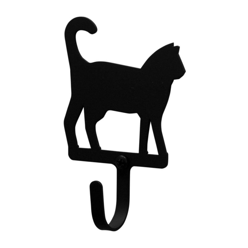 Village Wrought Iron WH-6-XS Cat Wall Hook Extra Small