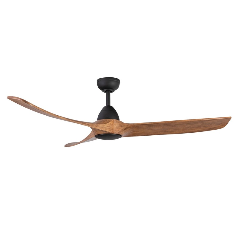 60″Ceiling Fan from the Baylor Collection in Matte Black/Natural Wood Finish by Kuzco Lighting